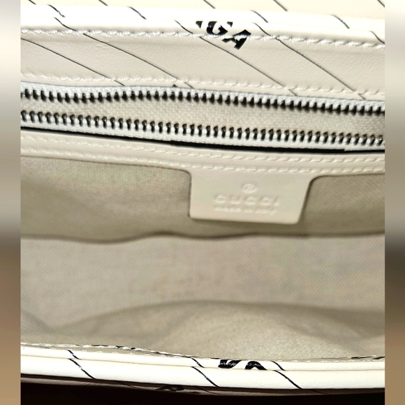 Gucci X BALENCIAGA Calfskin Matelasse Logo Print Small GG Marmont Shoulder Bag - Picture 7 of 17